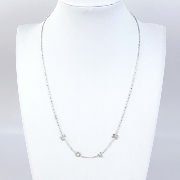 Vintage Italy Dyadema Sterling Silver 925 LOVE Letter Necklace 18" - Picture 1 of 5